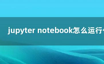 jupyter notebook怎么运行代码